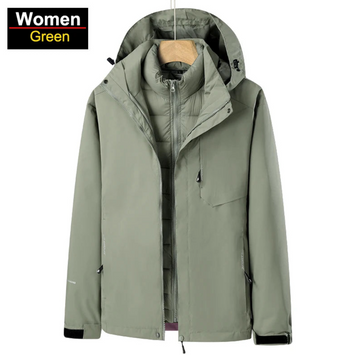 Veste Doudoune Coupe-vent Imperméable avec capuche 3 en 1 pour Femme - Livraison offerte