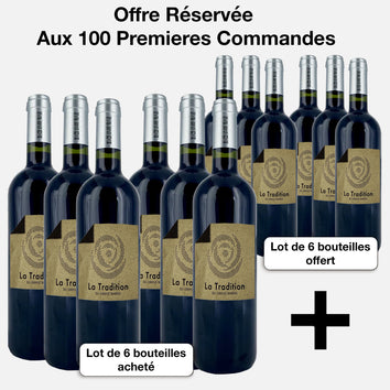 lot de 6 bouteilles château du Grand Barrail Cuvée Tradition +  6 bouteilles château du Grand Barrail Cuvée Tradition offertes - Livraison offerte